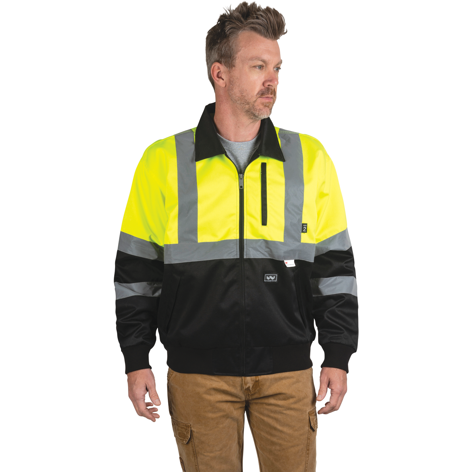 Pioneer Unisex Hi-Vis Yellow/Green Polyester Hooded Insulated Bomber Jacket  (Small) at Lowes.com