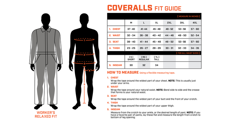 Work Pant size chart – HO HOS HOLE IN THE WALL