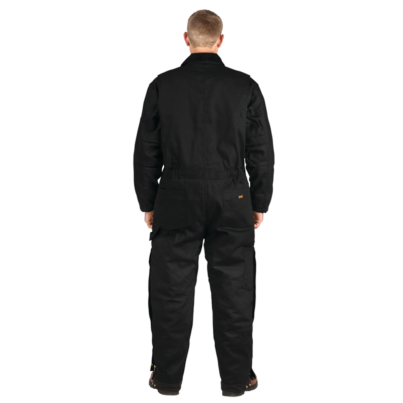 Carhartt Men's Washed Duck Insulated Coveralls, Black, 4XL, Regular