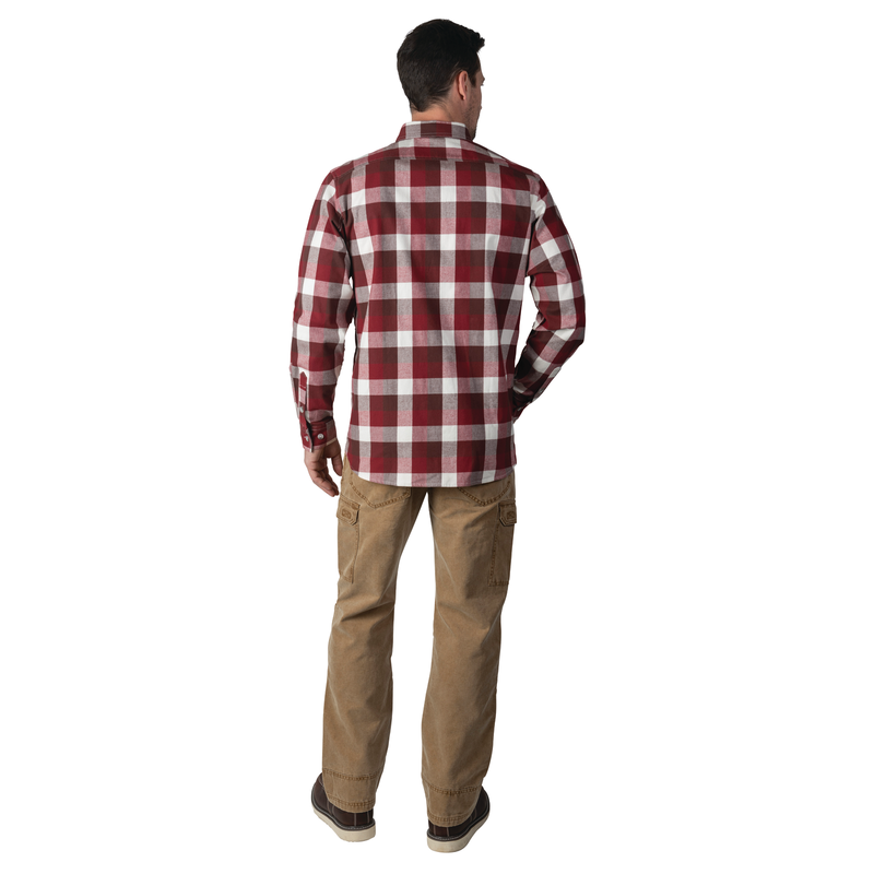 Longhorn Midweight Brushed Flannel Stretch Work Shirt image number 4