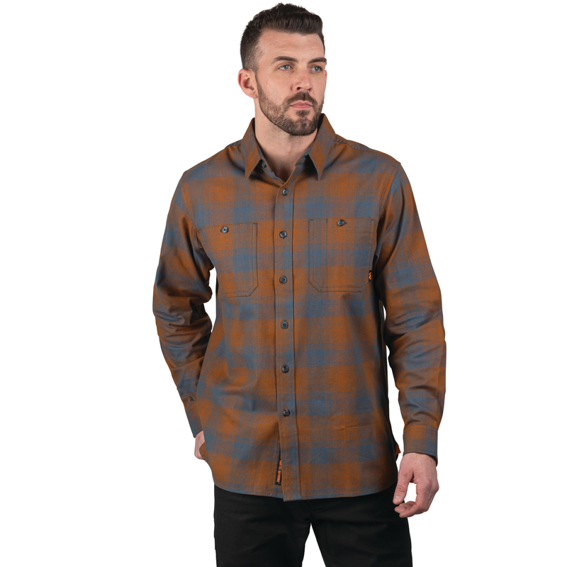 Longhorn Midweight Brushed Flannel Stretch Work Shirt image number 0