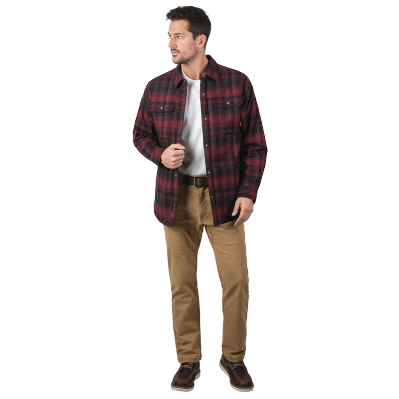 Lone Oak Sherpa-Lined Stretch Flannel Jac-Shirt image number 1