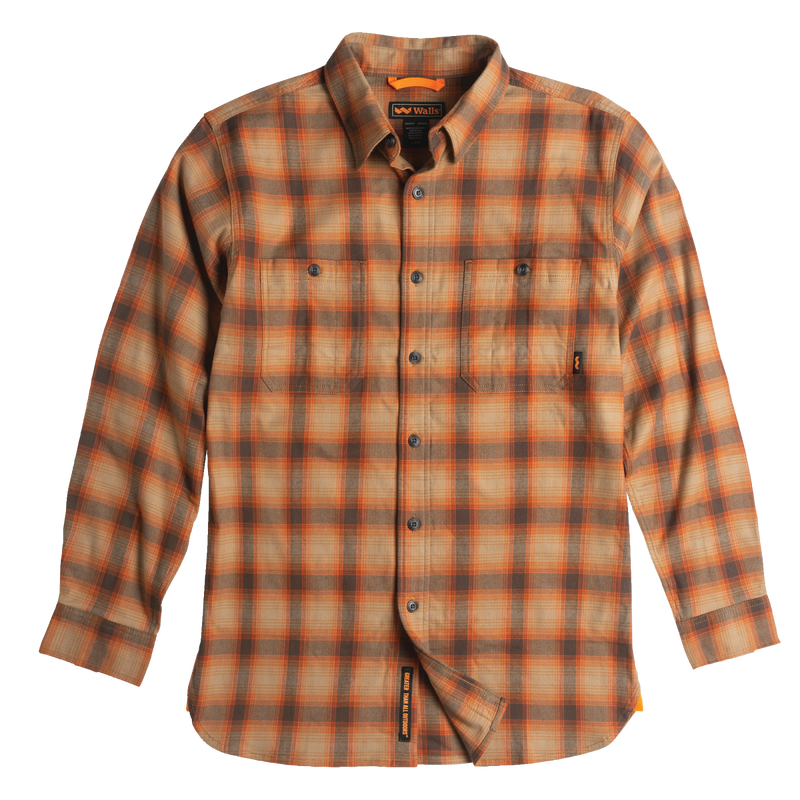 Longhorn Midweight Brushed Flannel Stretch Work Shirt image number 0