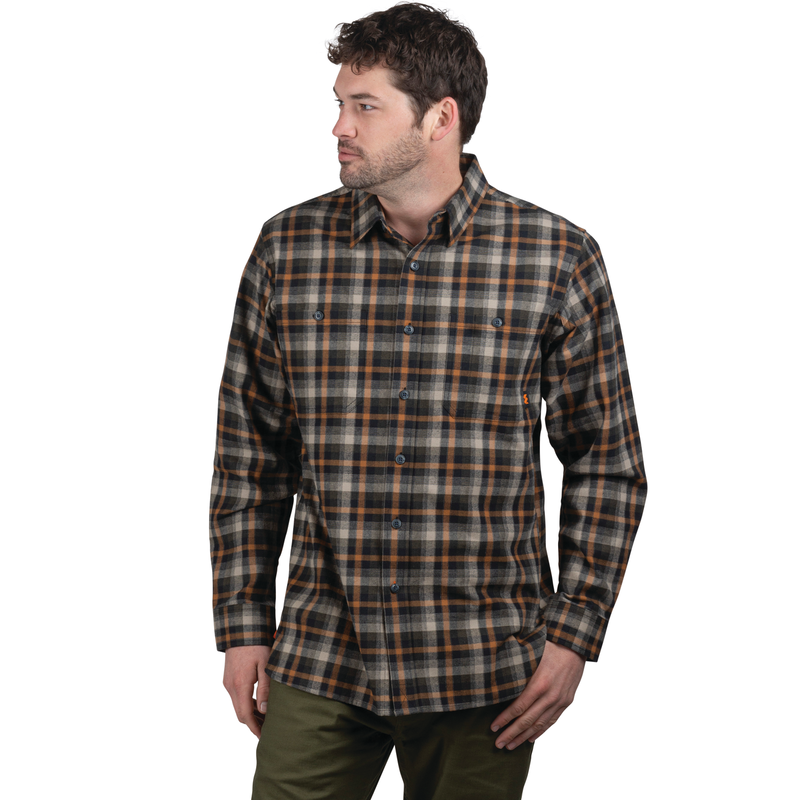 Longhorn Midweight Brushed Flannel Stretch Work Shirt image number 3