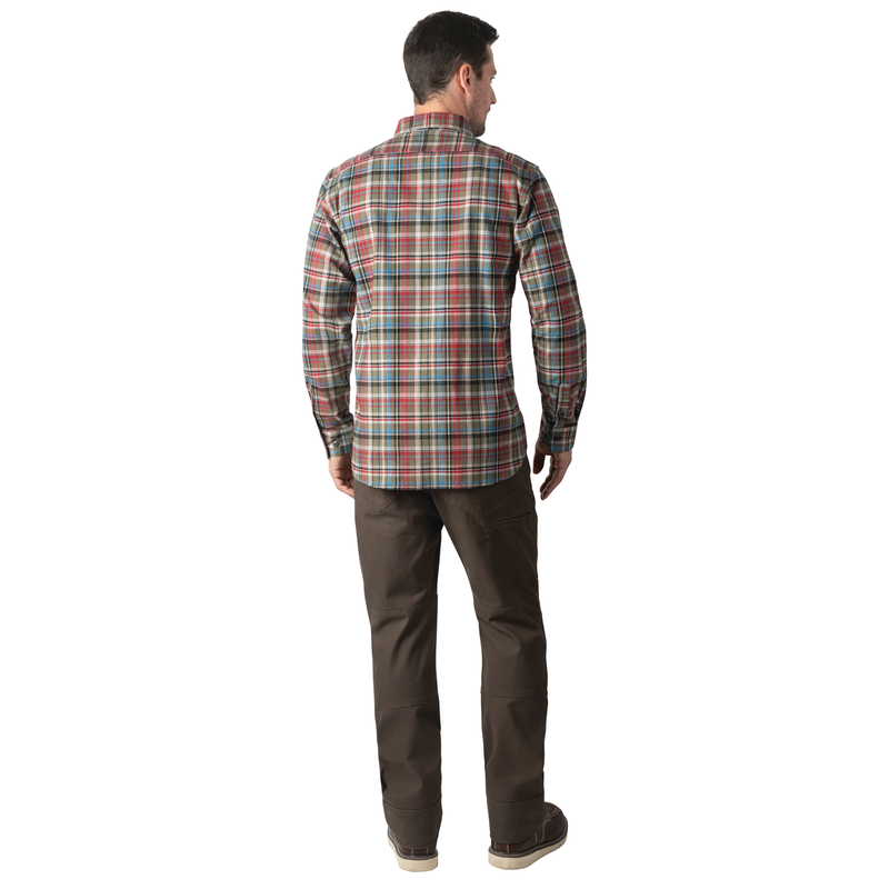 Longhorn Midweight Brushed Flannel Stretch Work Shirt image number 4