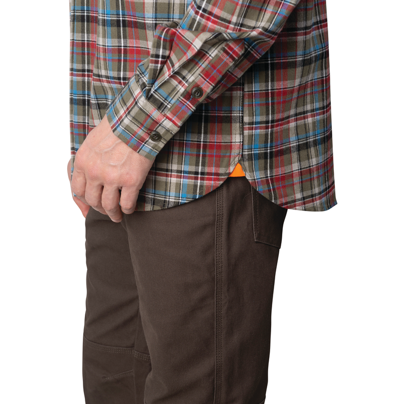 Longhorn Midweight Brushed Flannel Stretch Work Shirt image number 2