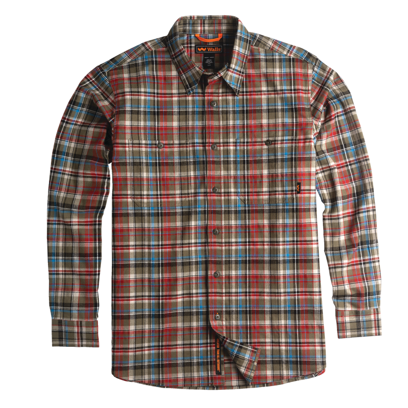 Longhorn Midweight Brushed Flannel Stretch Work Shirt image number 0