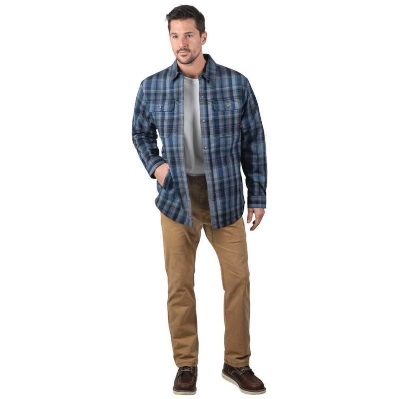 Walls Lone Oak Sherpa Lined Stretch Flannel Shirt Jacket YJ933