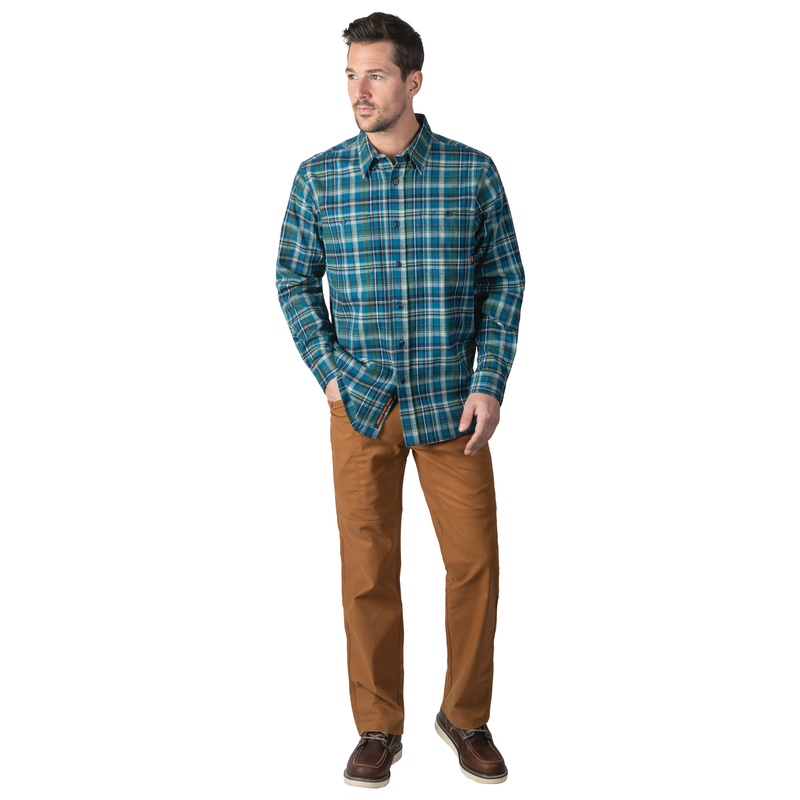 Longhorn Midweight Brushed Flannel Stretch Work Shirt